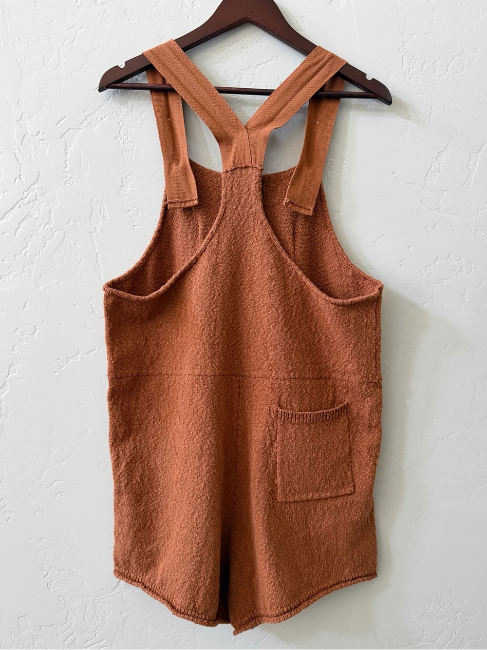 Bohme Womens Textured Knit Overall Romper Shortalls Size S Rust Brown Boho - Picture 3 of 8